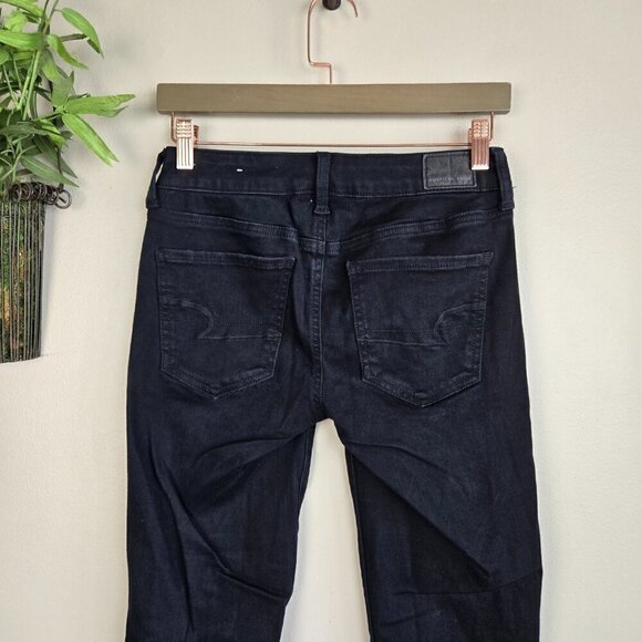 AE 4 Jegging Black Mid Rise Skinny Next Level Stretch Jeans American Eagle - Picture 9 of 12